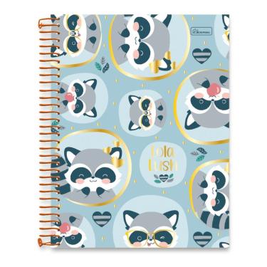 Imagem de Caderno Universitário 10 Matérias Lola Lush Capa Dura 160 Folhas Cadersil Azul