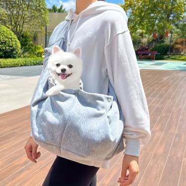 Imagem de Mochila de transporte de animais de estimação mãos livres, bolsa de ombro confortável para cães e gatos pequenos, design de alça ajustável