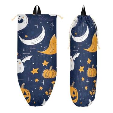 Imagem de xigua Suporte de parede bonito de desenho animado de Halloween com cordão 1 pacote, organizador de sacola de compras reutilizável para bolsas, meias, roupas íntimas e gravatas