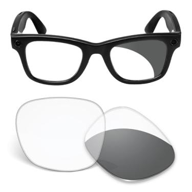 Imagem de Biyxpiv Lentes de substituição de 1,5 mm compatíveis com óculos de sol inteligentes Ray-Ban Meta Wayfarer (Gen2) RW4012 50 mm, Cinza fotocrômico