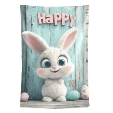 Imagem de STAYTOP Tapeçaria fofa de coelhinho da Páscoa tapeçarias para decoração de casa decoração de dormitório sala de estar quarto tapete de parede (60 × 40 pol)