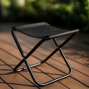 Imagem de Kit 4 Banquetas Dobráveis Portáteis de Metal | Assento Retrátil com Alça para Pesca, Camping, Praia e Viagem | Compacta, Resistente e Prática (32cm Altura)