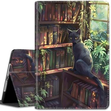 Imagem de Capa para iPad (A16) 11ª geração 11 polegadas 2025 / iPad 10ª geração 10,9 polegadas 2022, capa fina com suporte inteligente multi-ângulo com função hibernar/despertar automática, gato estante