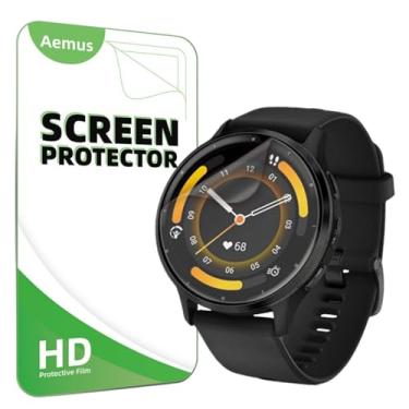 Imagem de Aemus Compatível com protetor de tela Garmin Venu 3 (pacote com 4) Smart Watch cobertura total flexível TPU transparente (Venu 3)