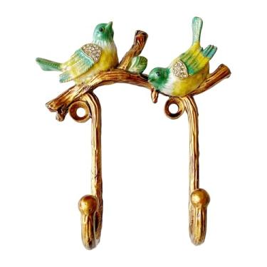 Imagem de Pewery Gancho de parede decorativo vintage em forma de pássaro para pendurar roupas, casacos, toalhas, chaves, chapéus, 1 pacote com gancho de parede de metal antigo