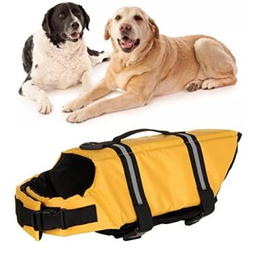 Imagem de Acouto Cães de Colete Salva-vidas Premium para Animais de Estimação – Colete de Flutuação para Cães de Malha Reflexiva e Respirável Atividades de Barco, Natação e Praia – Design Portátil Com Fivela
