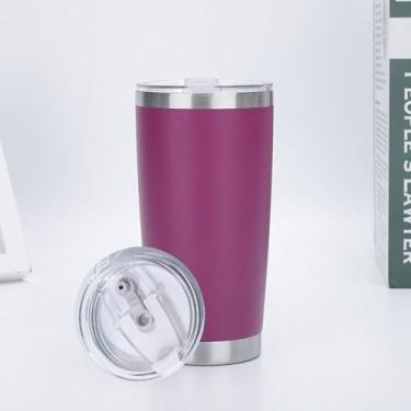 Imagem de CWPJUNDGP Caneca de carro de aço inoxidável de 590 ml, caneca de carro de camada dupla, isolamento térmico, isolamento térmico, copo mestre de gelo, grande capacidade