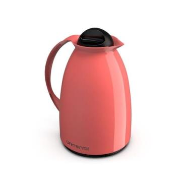 Imagem de Garrafa Térmica para Água Café Chá, 650ml, Rosa Salmão, Ampola de Vidro, Livre de BPA, Conservação Térmica 8 Horas, 21,5cm Altura