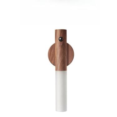 Imagem de Luminária LED Inteligente com Sensor de Movimento, Bateria Recarregável, Adesivo Ultra Potente, Design Moderno para Escritório, Quarto e Ambiente Comercial(1 MADEIRA ESCURA)