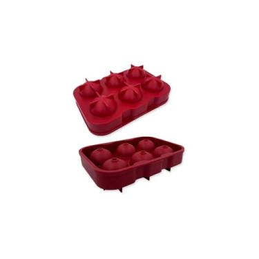Imagem de Forma de Gelo Silicone 6 Esferas Redondas, 45mm, para Whisky e Bebidas, 17x12x5cm