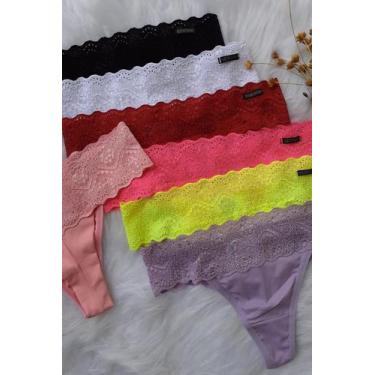 Imagem de Calcinha Fio de Renda com Microfibra Tamanho G. - Droppfy