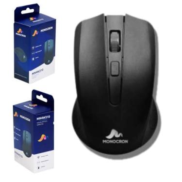 Imagem de Mouse Sem Fio Wireless 2.4Ghz • Preto • 4 Botões • 1000 DPI • Monocron • 10 Metros Funcionamento • Mouse Office • Ergonomico