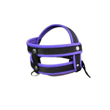 Imagem de Coleira Peitoral para Cachorro Personalizada com Nome e Telefone – Guia Anti Puxão Reforçada Roxa(P (10kg até 22kg),Roxo com preto)