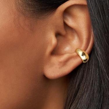 Imagem de Brincos de ouro grosso para mulheres - acessórios de joias de moda irregulares 18 K não mancham - Peças modernas para uso diário - A ponta mais larga é de 5,4 mm - ouro/prata, standard, Cobre, Sem