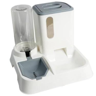 Imagem de Kit Bebedouro e Comedouro Automático para Cachorro e Gato 1L Premium Reforçado – Alimentador Pet Prático(BRANCO)