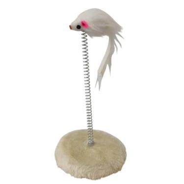 Imagem de Brinquedo Interativo para Gatos Guizo de Mola - Arranhador Pet Ratinho, Lazer e Entretenimento, Reduz Tédio, Ideal para Felinos de Todos os Idades (brenco)