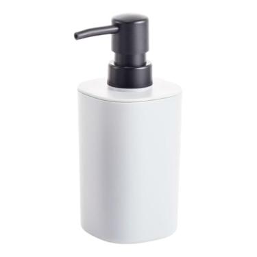 Imagem de DISPENSER para Sabonete Líquido 350ml Premium Quadrado Branco - Prático e Elegante para seu Banheiro