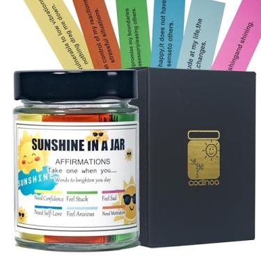 Imagem de Sunshine em frasco de vidro, afirmações diárias, alívio da ansiedade, relaxamento, autocuidado, incentivo inspirador, presentes de aniversário atenciosos para mulheres, amigas, adolescentes e crianças