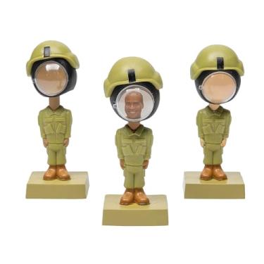 Imagem de Fun Express Uniforme Militar Bobblehead de 11,27 cm com suportes de plástico para fotos - 12 peças.