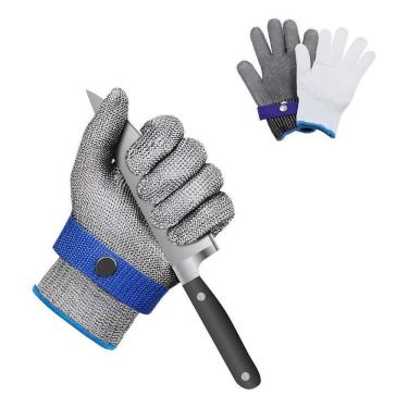 Imagem de Luva De Açougueiro Fios De Aço Anti Corte Alta Proteção G
