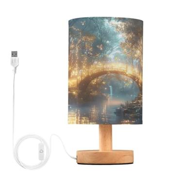 Imagem de Joisal Mini luminária de mesa brilhante floresta encantada abajur amigável para os olhos pequena lâmpada de luz noturna, lâmpadas de quarto para quarto