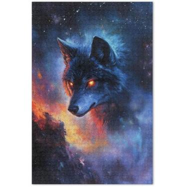 Imagem de Quebra-cabeça de pintura de lobo, 1000 peças para adultos, elefantes brancos, presentes, paisagem, jogos, arte, 75 x 40 cm
