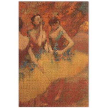 Imagem de Quebra-cabeça com estampa de Edgar Degas Yellow Dancers 1000 peças para adultos quebra-cabeças de paisagem engraçados arte com flores, 75 x 40 cm
