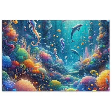 Imagem de Quebra-cabeça mágico mundo do mar adulto 500 peças presentes engraçados jogos de quebra-cabeça Prime Puzzles desenhos animados animais