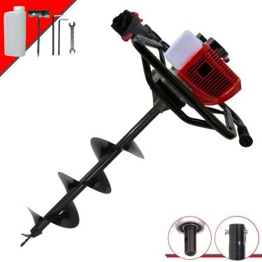 Imagem de Perfurador de Solo Completo Anmax GD520B À Gasolina Motor 2T 52cc 2,2HP de Potência Alta Rotação + Broca 80x20cm