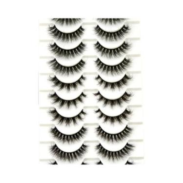 Imagem de Cílios Postiços Dramáticos E Volumosos 5D Híbridos De Mink, 10 Pares, 