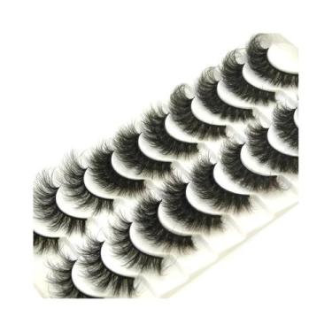 Imagem de Cílios Postiços Dramáticos E Volumosos 5D Híbridos De Mink, 10 Pares, 