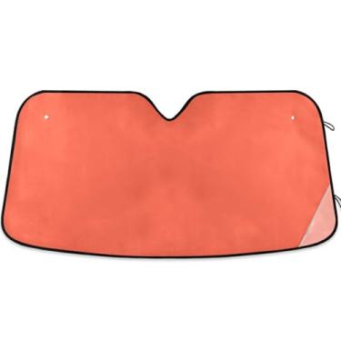 Imagem de Guarda-sol vermelho tomate para para-brisas de carro bonito protetor solar dobrável personalizado para para-brisa dianteiro de carro impressões de animais retrátil L, 144,8 cm x 80 cm
