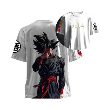 Imagem de Camiseta Masculina Preta De Algodão Dragon Ball Z Goku Black Broly Ani