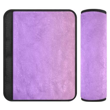 Imagem de Joitme Almofada de cinto de segurança gradiente roxo em flanela de poliéster macio, alça de ombro acolchoada de cinto de segurança ajustável, almofadas de alça de assento de carro menina