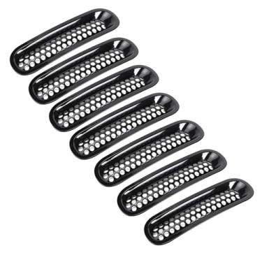 Imagem de Naroote Grade de Malha para Para-choque Dianteiro de Carro, 7 Peças, Preto, capô Firme, Grade para Jk 2007-2015, Porta de 2 "e 4"