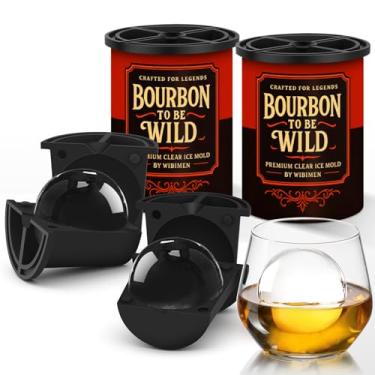 Imagem de Máquina de cubos de gelo transparente, 6,3 cm, aço inoxidável, transparente, moldes de cubos de gelo de silicone sem BPA, para uísque de liberação fácil, presentes de bourbon para homens (preto