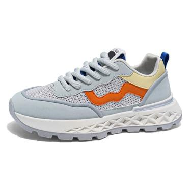 Imagem de Legou Tênis de corrida masculino, leve, trilha, caminhada, malha, respirável, moderno, tênis, Cinza, 9