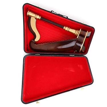 Imagem de ZJchao Modelo de Harpa de Madeira Em Miniatura de 25cm, Instrumento Musical Requintado Artesanal, Mesa de Casa, Decoração de Escritório, Presente, Berço, 25cm de Altura