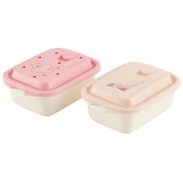 Imagem de Skater FCNF2W-A Recipiente de armazenamento fofo com bolhas de ar, recipiente de vedação, 500 ml, conjunto de 2, Disney, Ursinho Pooh
