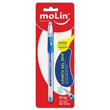 Imagem de Molin Caneta Gel Grip Neon - 0,7mm - Tinta Azul Claro- Blister com 1 Unidade