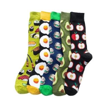 Imagem de Meias De Futebol Unissex Engraçadas, 5 Pares, Meias De Cano Alto, Esti