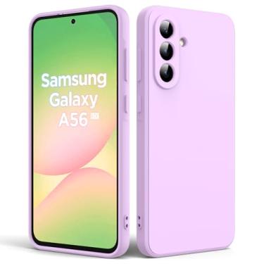 Imagem de Capa de telefone de cor sólida para Samsung Galaxy A26 5G, capa ultrafina de TPU à prova de choque, capa de telefone macia resistente a quedas, roxa