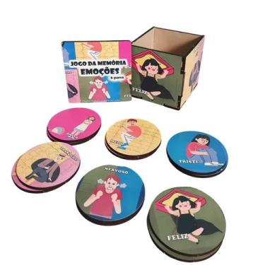 Imagem de Super Jogo Das Emoções 6 Pares Com Caixa Em Mdf - Coleção Tea & Amor