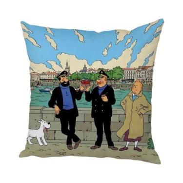 Imagem de Capa De Almofada De Pelúcia Com Estampa De Pug Infantil 45x45cm Para D