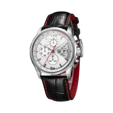 Imagem de Relógio De Quartzo De Luxo Masculino Em Couro PAGANI DESIGN Moda Movim