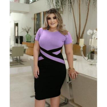Imagem de Vestido Plus Size Detalhe em X Moda Feminina Evangélica - MISS FLOWER,
