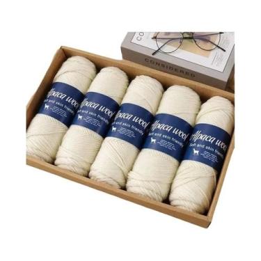 Imagem de Fio De Lã De Alpaca Quente E Elegante 500g Grosso Para Suéteres, Corta