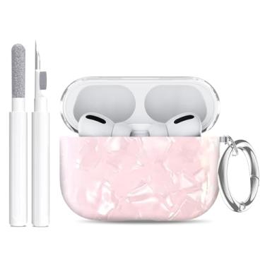Imagem de Capa compatível com Airpods Pro 3 (2025), capa protetora de silicone para Apple AirPods Pro 3ª geração, capa para Airpod Pro 3 com chaveiro e kit de limpeza para mulheres/meninas, capa rosa
