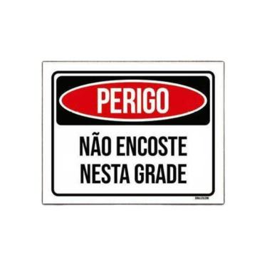 Imagem de Kit 3 Placas Perigo Não Encoste Nesta Grade