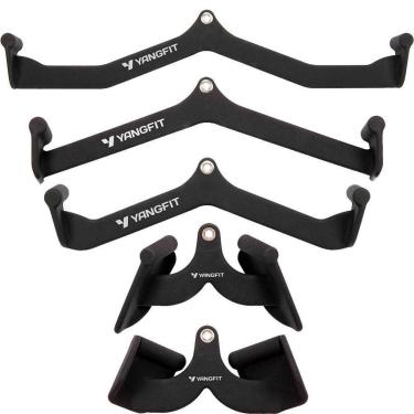 Imagem de Kit Puxadores Anatômicos Academia Musculação 5 peças Yangfit-Unissex